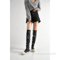 PU High Boots Long Flat Boots